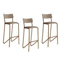 Kit 3 Banquetas Altas Cozinha Balcão 1747 Carraro Areia Rose 6389146