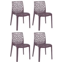 Kit com 4 Cadeiras Gruvyer Estrutura em Polipropileno Fratini