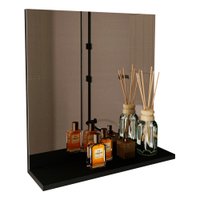 Espelheira Para Banheiro 1 Prateleira BN3642 Preto Tecno Mobili