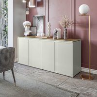 Buffet Aparador 4 Portas 180cm Oslo Cor:Fendi e Freijó