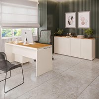 Conjunto de Escritório Office 3 Peças Mesa Gaveteiro Balcão Oslo