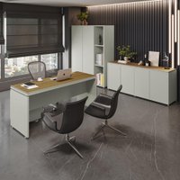 Conjunto de Escritório Office 4 Peças Mesa Gaveteiro Balcão Armário Oslo