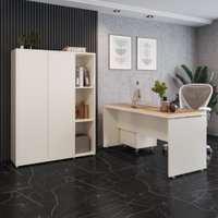 Conjunto de Escritório Office 3 peças Mesa Gaveteiro Armário Oslo