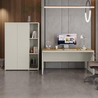Conjunto de Escritório Office Com 2 Peças Mesa Armário Alto Oslo