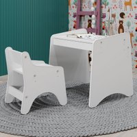 Mesa Infantil com Cadeira Luna Branco - Movelbras