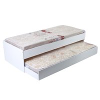 Cama Solteiro Bicama Ditália com Colchões CM-20 cor:Branco