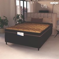 Cama Box Colchão Casal Com Molas Toledo 138x188x62cm Marrom/Bege Probel - Suporta até 110kg por Pessoa
