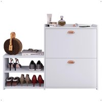 Sapateira Vertical Milano 2 Gavetas Basculantes Hall Entrada Canto Quarto Retrô - RPM Branco