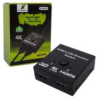 Switch HDMI X-Cell, Bi-Direcional, 2x1 / 1x2, 3 Portas, Preto - XC-ADP-41