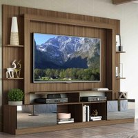 Estante com Suporte TV 65" Portas c/ Espelho Oslo Multimóveis V3382