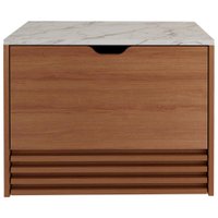 Balcao Gabinete 1 Gaveta Ripada BN3613 Amendoa Marmore Branco Tecno Mobili