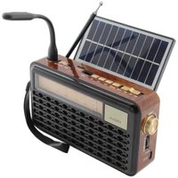 Caixa De Som Bluetooth Com Painel Solar Rádio Fm El522 Preto