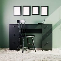 Mesa de escritório Ditália 7 Gavetas com Cadeira PE-100 COR:preto