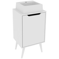 Gabinete 1 Porta Com Cuba Para Banheiro BN3630x41 Branco Tecno Mobili