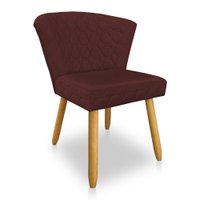 Cadeira Poltrona Vitória Veludo Marsala Matelassê Pés Palito Castanho - Pallazio