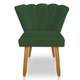 Cadeira Poltrona Flor Veludo Verde Pés Palito Castanho - Pallazio