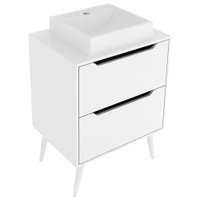 Gabinete 2 Gavetas Com Cuba Para Banheiro BN3600x39 Branco Tecno Mobili