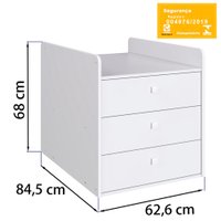 Berço Mini Cama Multifuncional Cama Auxiliar BB690 Branco Comm