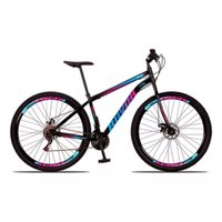 Bicicleta Bike Aço 21 Marchas Velocidades Aro 29 Cor:rosa Azul