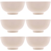 6 Bowls de Porcelana Lyor 330ml Sobremesa Fruta Petisco Tigelas Brancas 12,5x6,5cm Clean