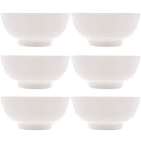Conjunto 6 Tigelas Brancas de Porcelana 540ml Bowls Lyor Clean para Sopas Caldos Saladas