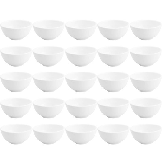 Kit 25 Cumbucas de Porcelana Brancas 200ml para Restaurantes Bares Hotéis Clean Lyor