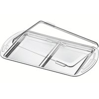 Porta Frios Tramontina Ciclo em Aço Inox com Tampa de Plástico com Divisória Queijos e Presunto