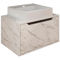 Gabinete Com Cuba Para Banheiro BN3630x46 Marmore Branco Tecno Mobili