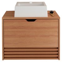 Gabinete Com Cuba Para Banheiro BN3630x13 Amendoa Tecno Mobili