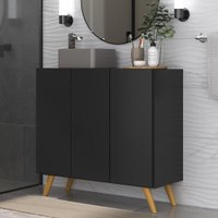 Gabinete Banheiro C/ 3 Portas Retrô 90cm Multimóveis V5030