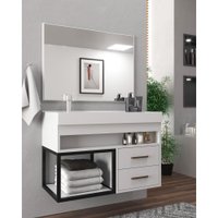 Gabinete Banheiro C/ Cuba e Espelheira 80cm Multimóveis VCR10071