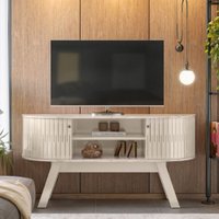 Rack Bancada Atlanta Madetec com 2 portas deslizantes 1,36 - Calacata/Off White