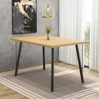 Mesa De Jantar Belo Yan1,35x0,80 Estilo Industrial - Mel/Preto