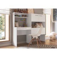 Estante com Estação de Trabalho para cama Solteiro Carmel Art In Moveis - Branco