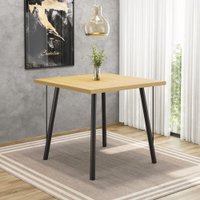 Mesa De Jantar Belo Yan 0,80X0,80 Estilo Industrial - Mel/Preto