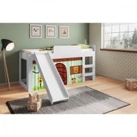 Cama Infantil Elevada com Escada e Escorregador Art In Móveis