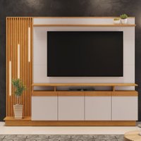 Estante para TV Até 65 Polegadas Candian com Led 4 Portas Cinamomo/Off White - Panorama Móveis