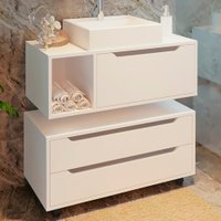Conjunto 3 Peças Para Banheiro BN3600X43X44 Branco Tecno Mobili