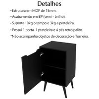Conjunto Para Banheiro Gabinete Com Cuba e Espelheira Preto BN3630x41x42 Tecno Mobili