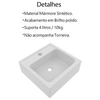 Conjunto 3 Peças Para Banheiro BN3630X46X48 Marmore Branco Tecno Mobili