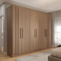 Guarda-Roupa Casal Hungria 6 Portas 3 Gavetas Nature - Panorama Móveis