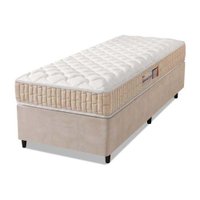 Cama Box Colchão Solteiro Espuma D33 New Millenium 88x188x57cm Branco / Bege Hellen - Suporta até 120kg por Pessoa