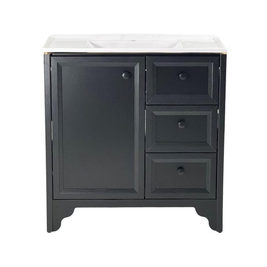 Gabinete Armário Banheiro Ditália c/Pia BN-05 cor:preto