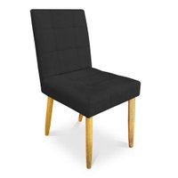 Cadeira de Jantar Bia Suede Preto Pés Palito Castanho - Pallazio