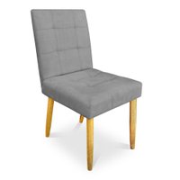 Cadeira de Jantar Bia Suede Grafite Pés Palito Castanho - Pallazio