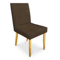 Cadeira de Jantar Bia Suede Marrom Pés Palito Castanho - Pallazio