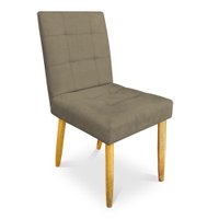 Cadeira de Jantar Bia Suede Marrom Rato Pés Palito Castanho - Pallazio