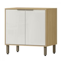 Balcão de Cozinha 80 Cm Glória 2 Portas Castanho/Off White - Mx Móveis