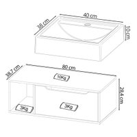 Conjunto 4 Peças Para Banheiro BN3600X43X44X45 Amendoa Branco Tecno Mobili