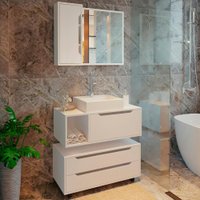 Conjunto 4 Peças Para Banheiro BN3600X43X44X45 Branco Tecno Mobili